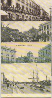 POSTAL DE SEVILLA (REPRODUCCION). LOTE DE 4 POSTALES DE VISTAS DE SEVILLA