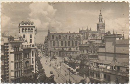 POSTAL DE SEVILLA. AVDA. QUEIPO DE LLANO Y JOSE ANTONIO