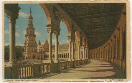 POSTAL DE SEVILLA. PLAZA DE ESPAÑA. GALERIA
