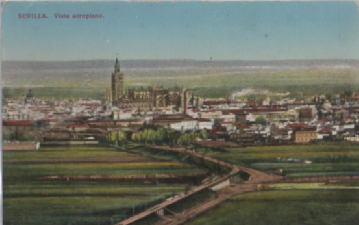 POSTAL SEVILLA VISTA AEROPLANO