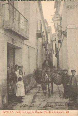 POSTAL ANTIGUA DE SEVILLA. CALLE LOPEZ DE RUEDA. BARRIO DE SANTA CRUZ.