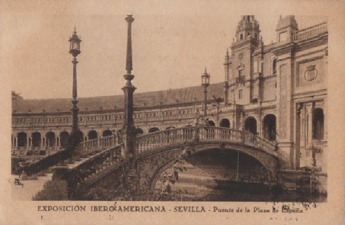 POSTAL SEVILLA EXPOSICIÓN PUENTE DE LA PLAZA DE ESPAÑA