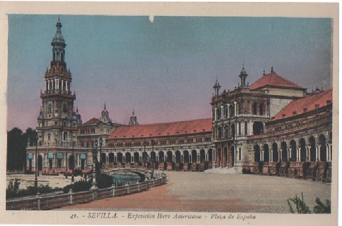 POSTAL SEVILLA EXPOSICIÓN PLAZA DE ESPAÑA