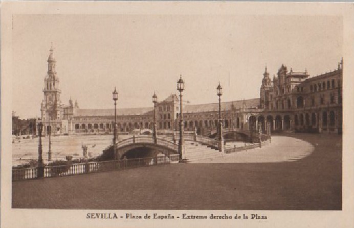 POSTAL SEVILLA EXTREMO DERECHO DE LA PLAZA DE ESPAÑA