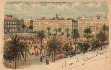 POSTAL ANTIGUA DE SEVILLA. PLAZA DE SAN FERNANDO.