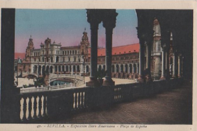 POSTAL SEVILLA EXPOSICIÓN IBEROAMERICANA TORRE DE LA PLAZA DE ESPAÑA