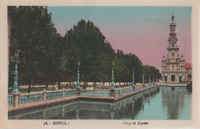 POSTAL SEVILLA EXPOSICIÓN PLAZA DE ESPAÑA