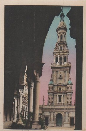 POSTAL SEVILLA TORRE DEL PALACIO. PLAZA DE ESPAÑA