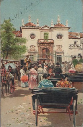 POSTAL SEVILLA A LOS TOROS