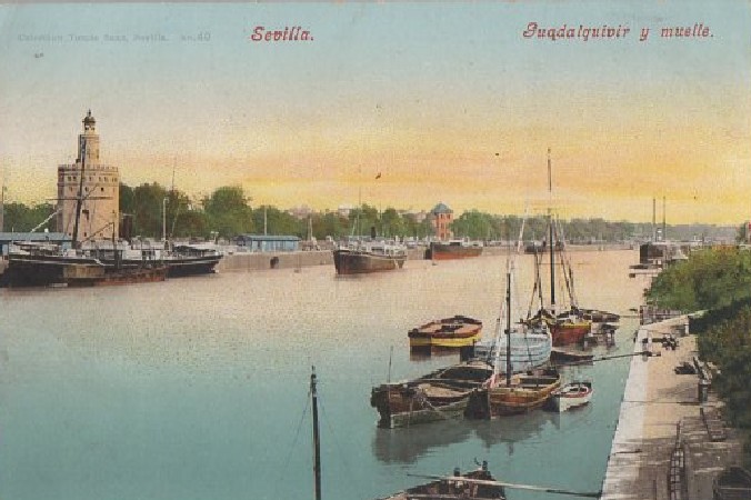POSTAL SEVILLA GUADALQUIVIR Y MUELLE