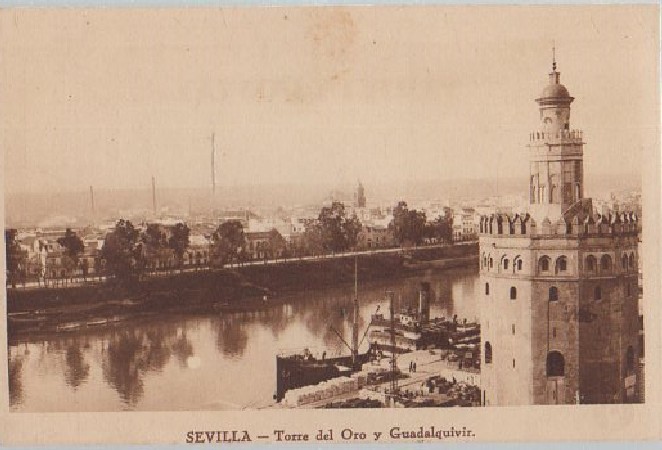 POSTAL SEVILLA TORRE DEL ORO Y GUADALQUIVIR.
