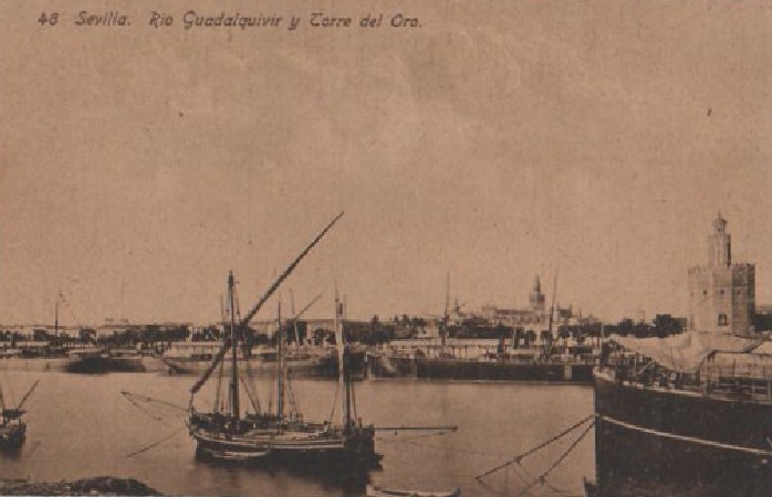 POSTAL SEVILLA RÍO GUADALQUIVIR Y TORRE DEL ORO