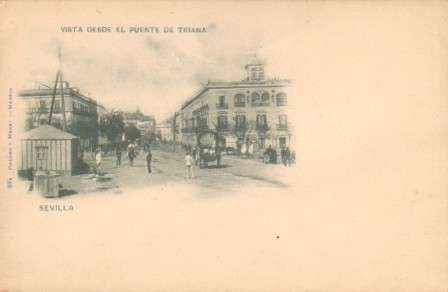 POSTAL ANTIGUA DE SEVILLA. VISTA DESDE EL PUENTE DE TRIANA. 1ª EPOCA