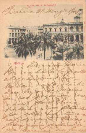 POSTAL ANTIGUA DE SEVILLA. PLAZA DE SAN FERNANDO. 1ª EPOCA