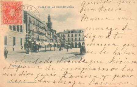 POSTAL ANTIGUA DE SEVILLA. PLAZA DE LA CONSTITUCION. 1ª EPOCA