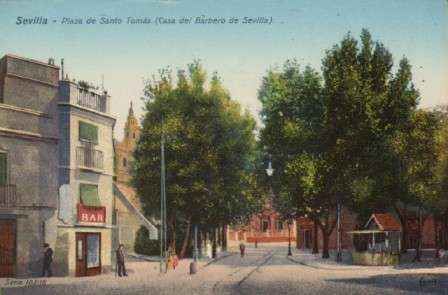 POSTAL ANTIGUA DE SEVILLA. PLAZA DE SANTO TOMAS. CASA DEL BARBERO DE SEVILLA.