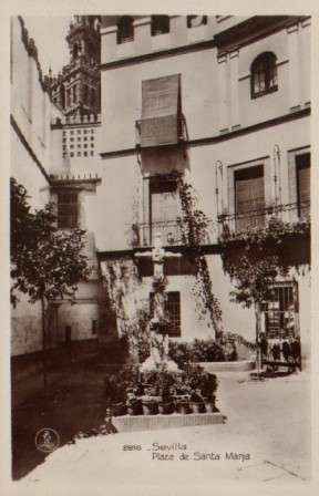 POSTAL ANTIGUA DE SEVILLA. PLAZA DE SANTA MARIA.