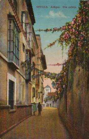 POSTAL ANTIGUA DE SEVILLA. UNA CALLEJA.