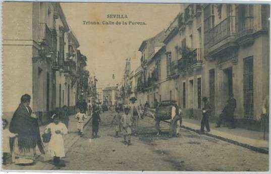 POSTAL ANTIGUA DE SEVILLA. TRIANA. CALLE DE LA PUREZA.