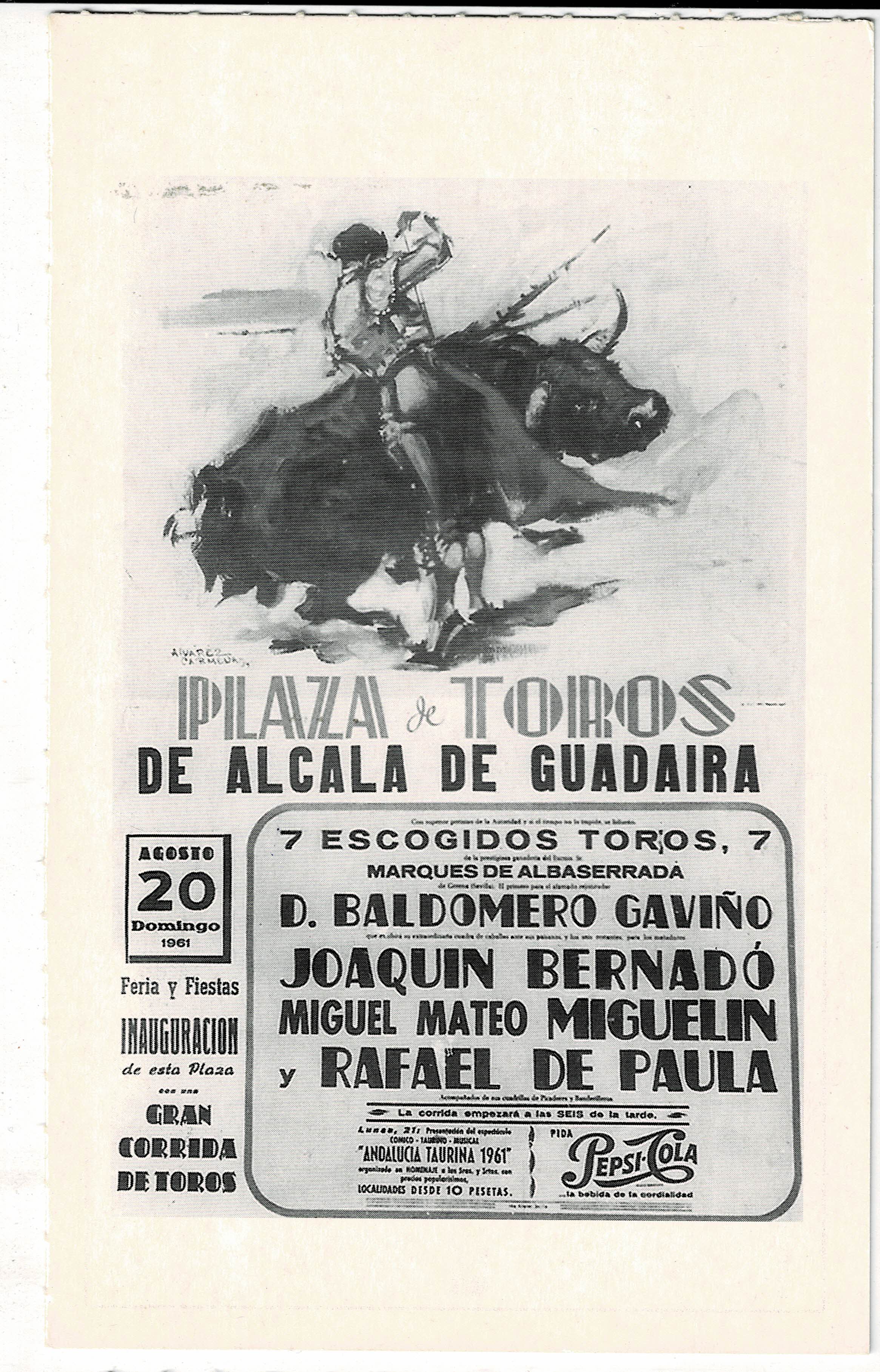 POSTAL DE ALCALA DE GUADAIRA. (REPRODUCCION): CARTEL INAUGURACION PLAZA DE TOROS
