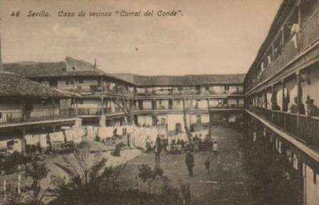 POSTAL ANTIGUA DE SEVILLA. CASA DE VECINO. CORRAL DEL CONDE.