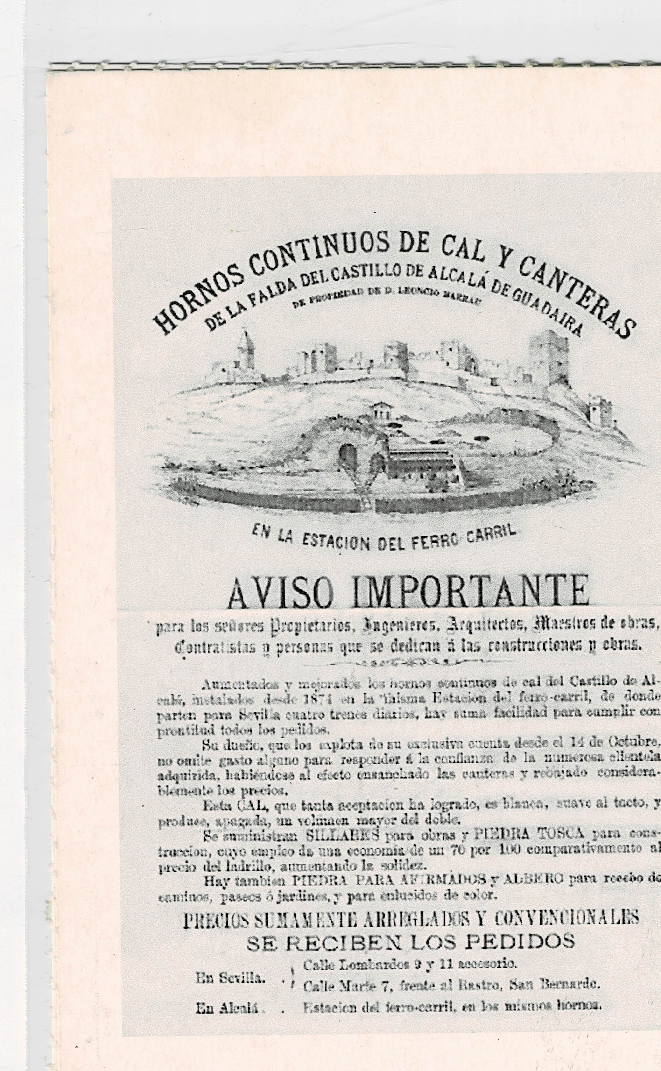 POSTAL DE ALCALA DE GUADAIRA. (REPRODUCCION): VENTA DE CAL.
