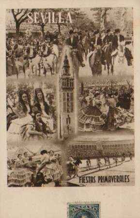 POSTAL ANTIGUA DE SEVILLA. FIESTAS PRIMAVERALES.