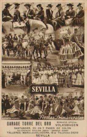POSTAL ANTIGUA DE SEVILLA. FIESTAS DE PRIMAVERALES.