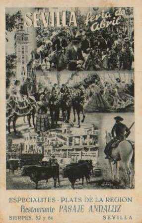 POSTAL PUBLICITARIA DE SEVILLA. FERIA DE ABRIL.