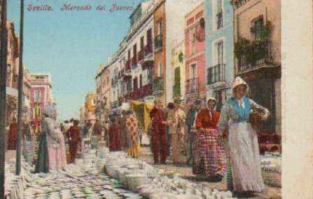 POSTAL ANTIGUA DE SEVILLA. MERCADO DEL JUEVES.
