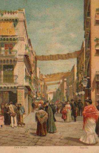 POSTAL ANTIGUA DE SEVILLA. CALLE SIERPES.