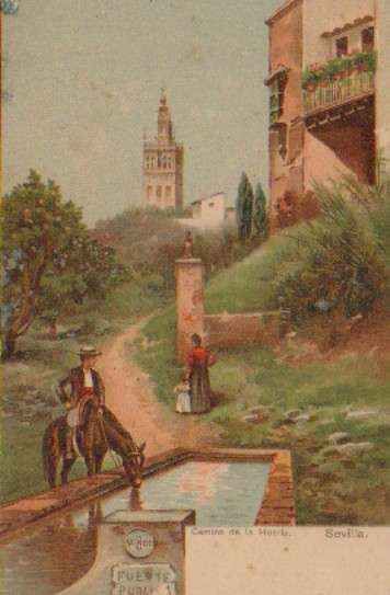 POSTAL ANTIGUA DE SEVILLA. CAMINO DE LA HUERTA.
