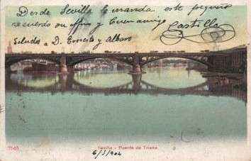 POSTAL ANTIGUA DE SEVILLA. PUENTE DE TRIANA.