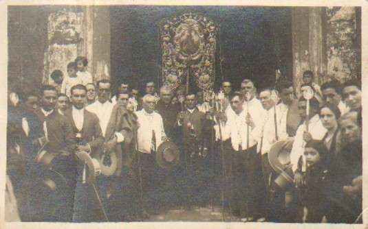 POSTAL ANTIGUA DE SEVILLA. GRUPOS ROCIEROS DE SEVILLA. SOBRE 1930
