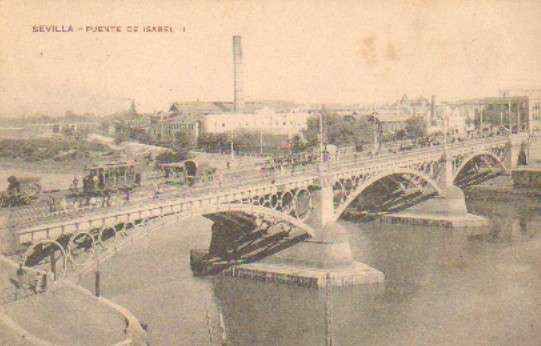 POSTAL ANTIGUA DE SEVILLA. PUENTE DE ISABEL II