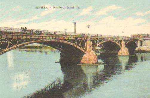 POSTAL ANTIGUA DE SEVILLA. PUENTE DE ISABEL II