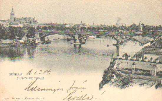 POSTAL ANTIGUA DE SEVILLA. PUENTE DE TRIANA