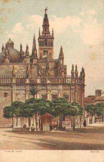 POSTAL ANTIGUA DE SEVILLA. PLAZA DEL TRIUNFO.