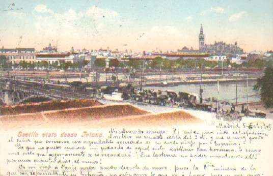 POSTAL ANTIGUA DE SEVILLA VISTO DESDE TRIANA