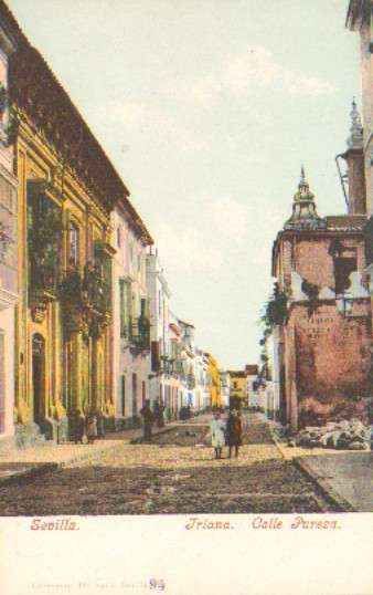POSTAL ANTIGUA DE SEVILLA. TRIANA. CALLE PUREZA.