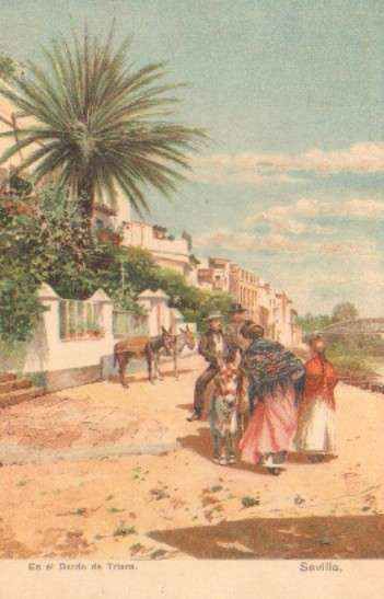 POSTAL ANTIGUA DE SEVILLA. EN EL BARRIO DE TRIANA