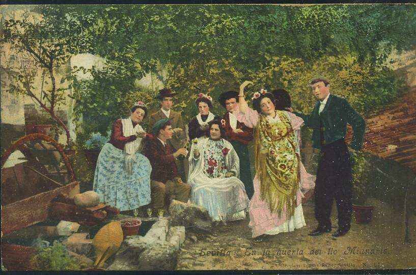 POSTAL ANTIGUA DE SEVILLA EN LA HUERTA DEL TIO MILINDRIS