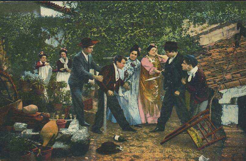 POSTAL ANTIGUA DE SEVILLA EN LA HUERTA DEL TIO MILINDRIS