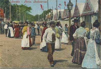POSTAL ANTIGUA DE SEVILLA FERIA BUÑOLERIAS