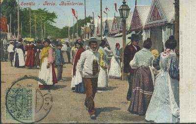 POSTAL ANTIGUA DE SEVILLA FERIA BUÑOLERIAS