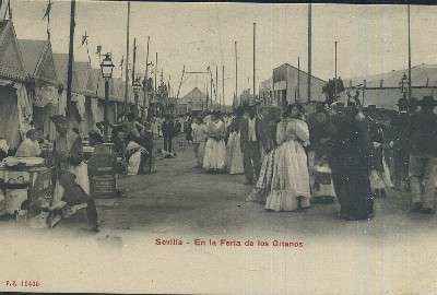 POSTAL ANTIGUA DE SEVILLA LA FERIA DE LOS GITANOS