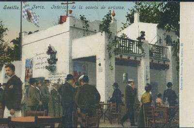POSTAL ANTIGUA DE SEVILLA  FERIA INTERIOR DE LA CASETA DE ARTISTAS