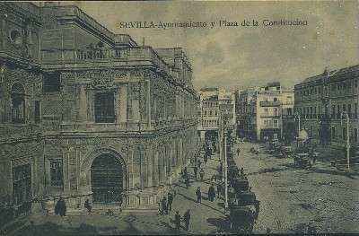 POSTAL ANTIGUA DE SEVILLA AYUNTAMIENTO Y PLAZA DE LA CONSTITUCION