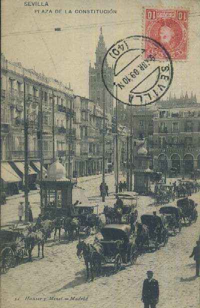 POSTAL ANTIGUA DE SEVILLA  PLAZA DE LA CONSTITUCION