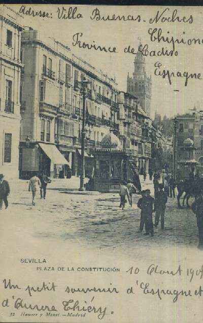 POSTAL ANTIGUA DE SEVILLA  PLAZA DE LA CONSTITUCION